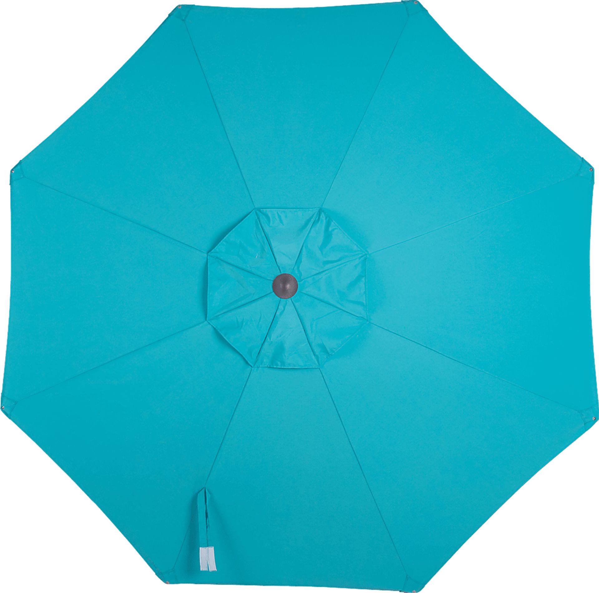 Mission Viejo Natural Finish 9' Octagon Aruba Outdoor Umbrella with Drumlin Vega Light - Image 3