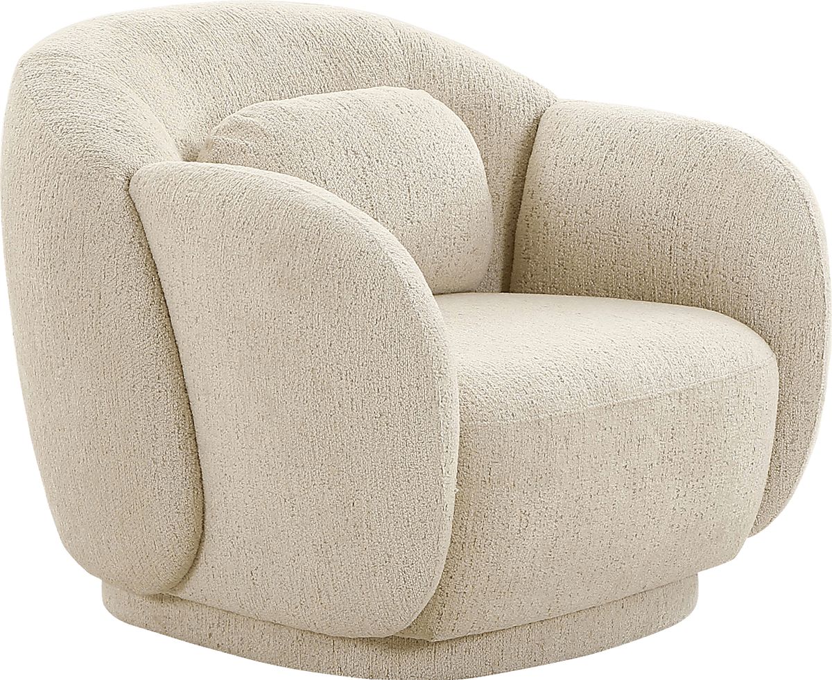Mistral Beige Boucle Swivel Accent Chair | Rooms to Go