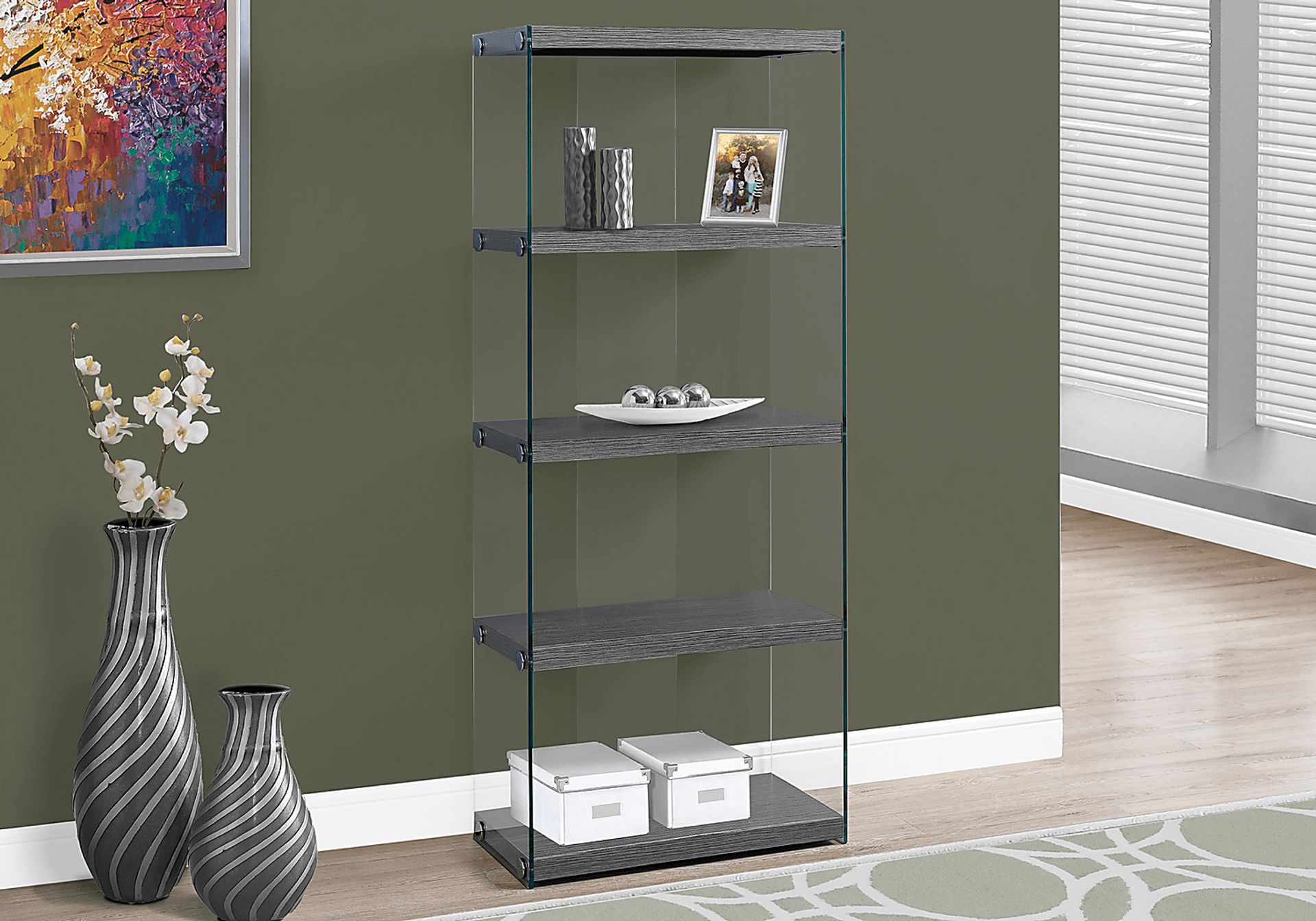 Mitchwin Charcoal Bookcase - Image 2