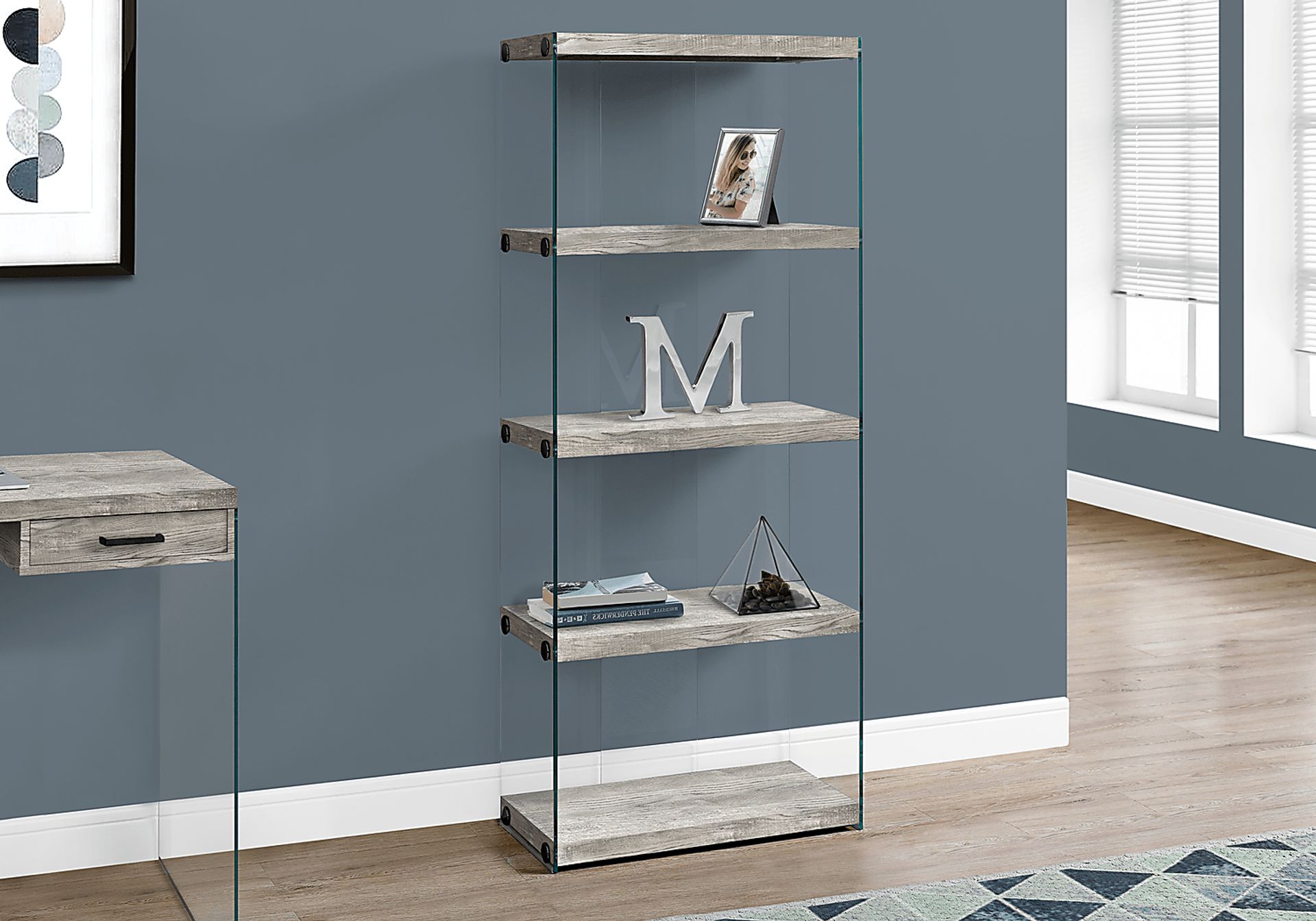 Mitchwin Dark Gray Bookcase - Image 2