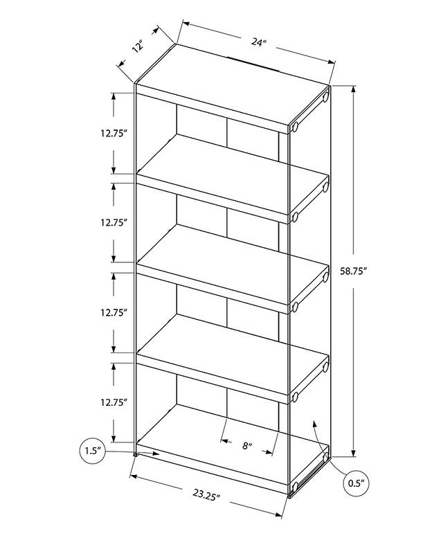 Mitchwin Dark Gray Bookcase - Thumbnail - Image 4