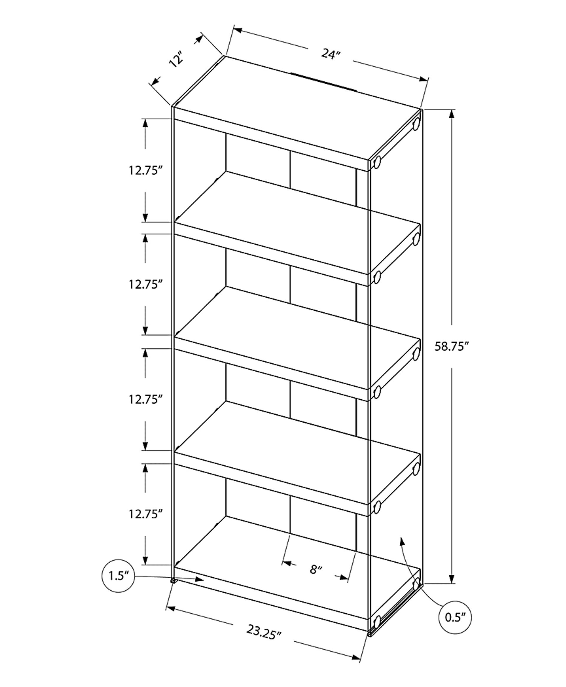 Mitchwin Dark Gray Bookcase - Image 4