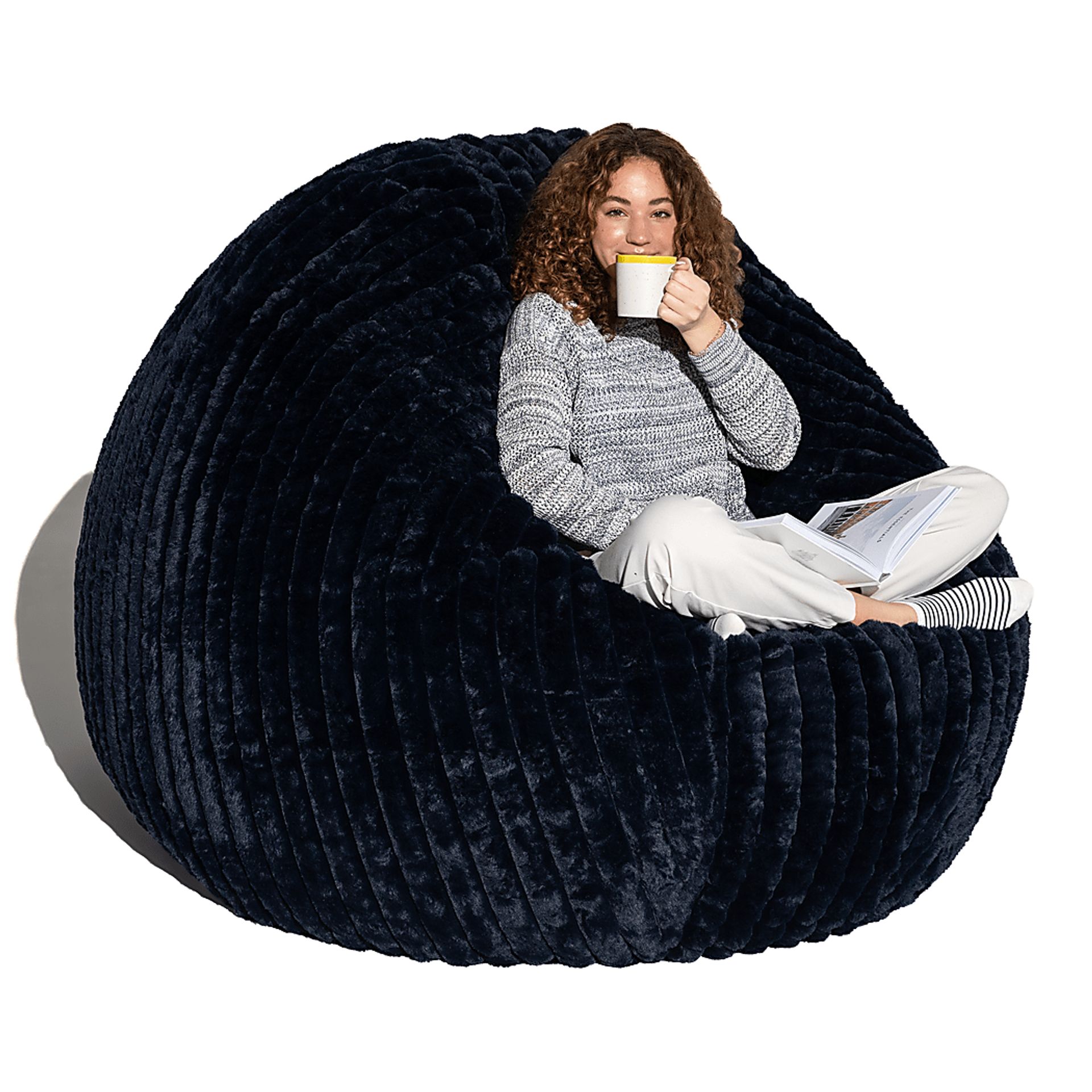 Mivio Blue Large Bean Bag Chair - Image 2