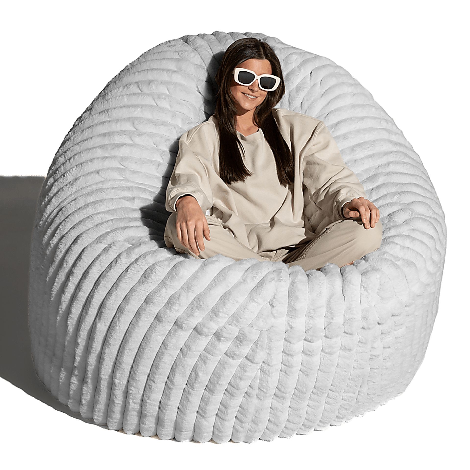Mivio Gray Large Bean Bag Chair - Image 3