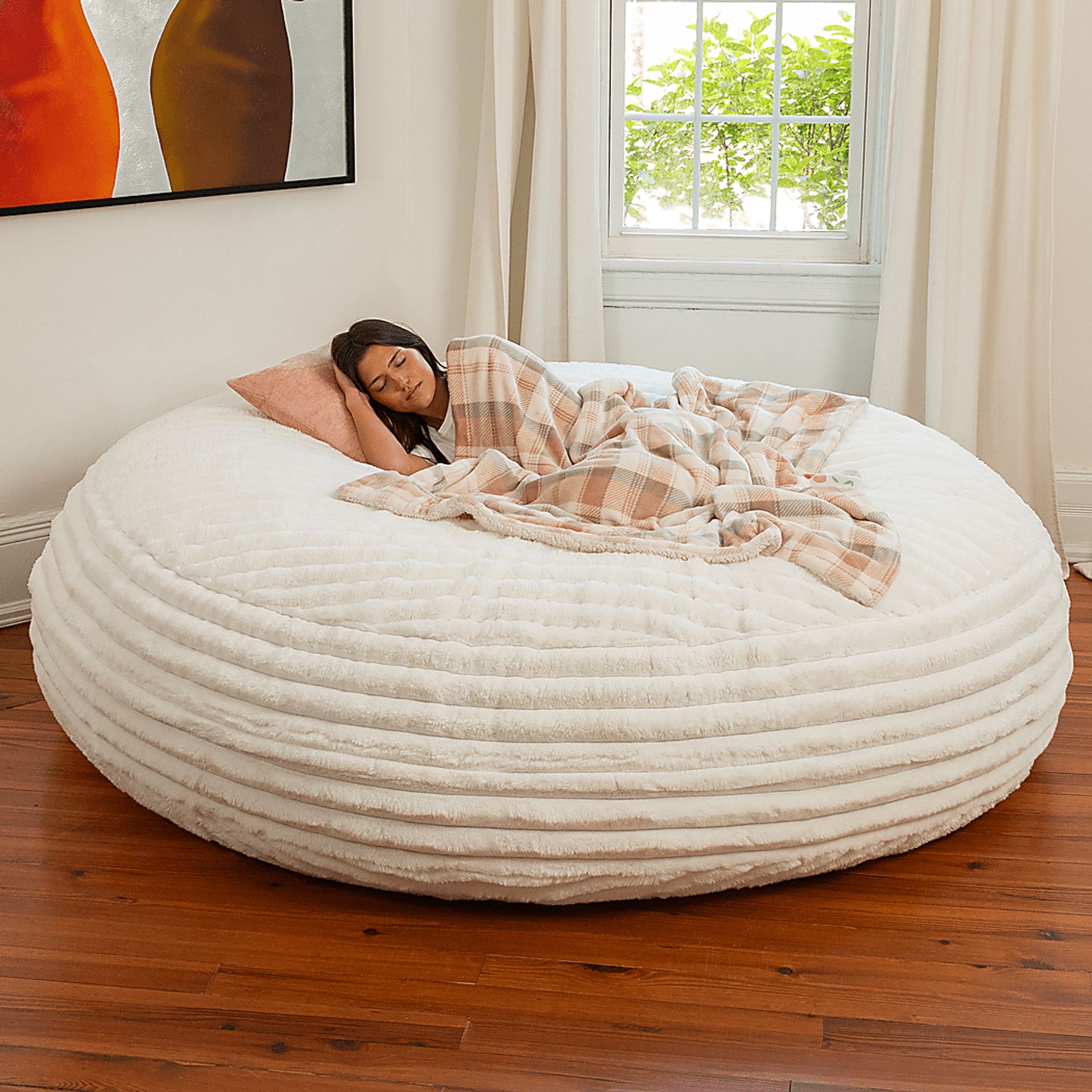 Mivio Ivory Large Bean Bag Chair - Image 4