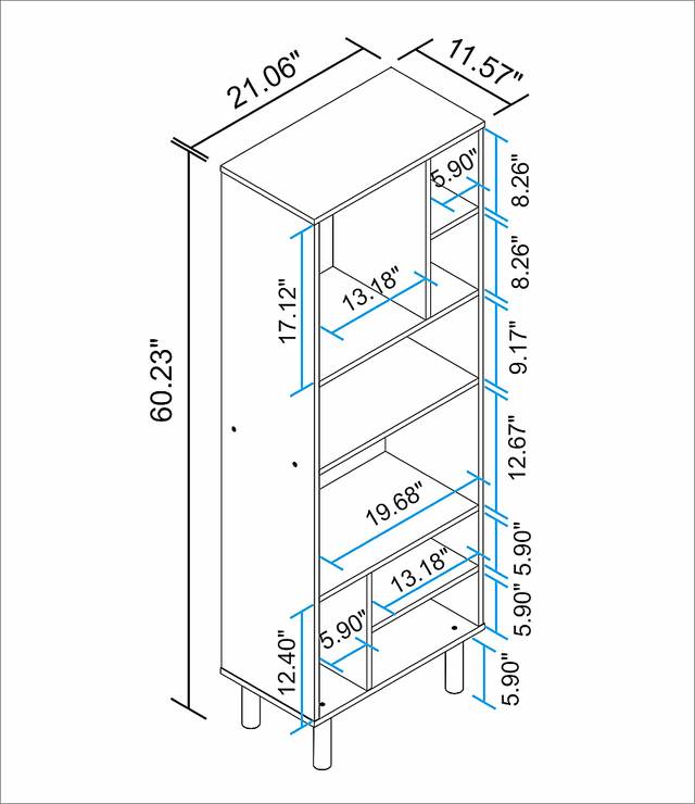 Mizeur V White Bookcase - Thumbnail - Image 3