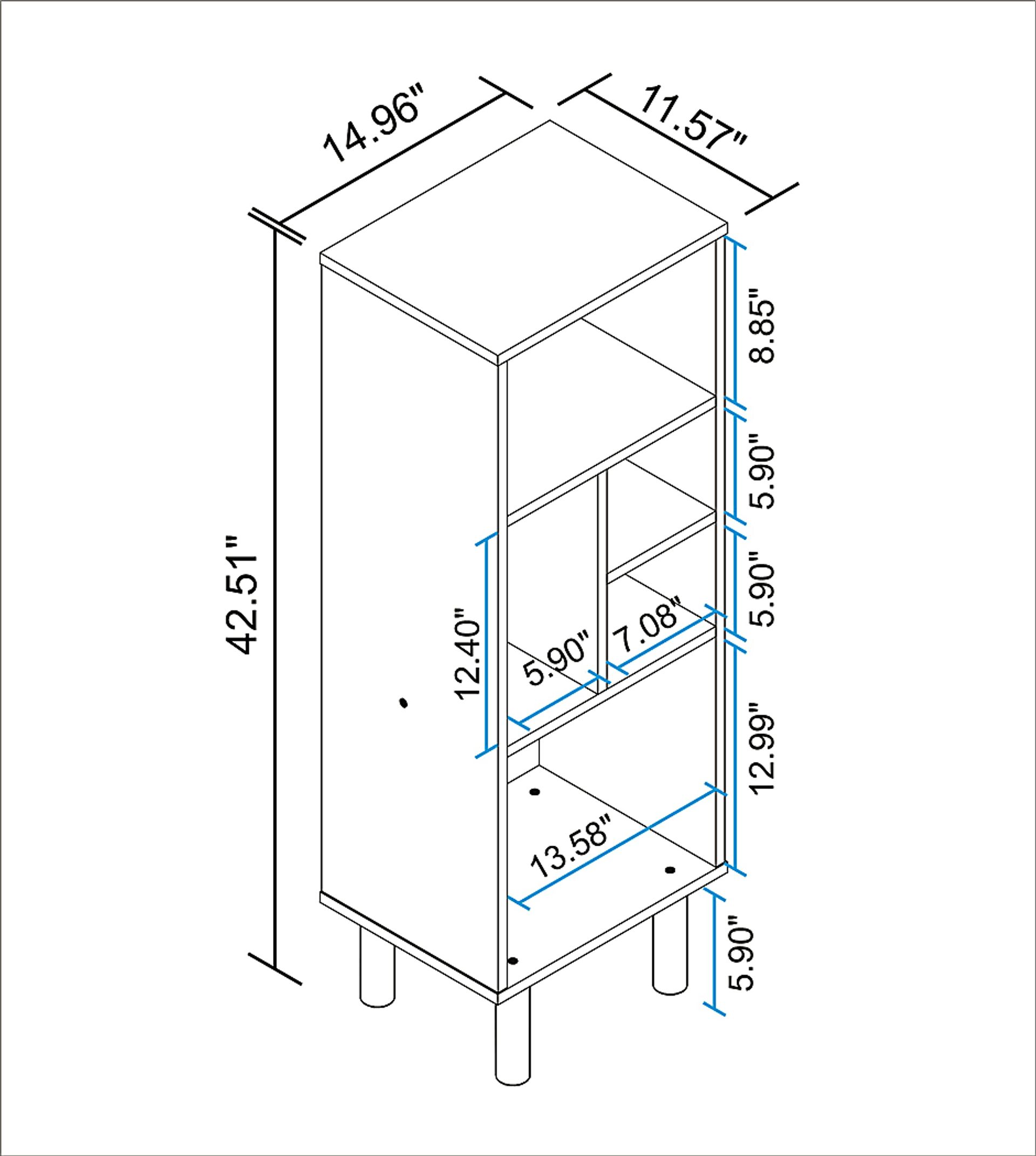 Mizeur VI White Bookcase - Image 4