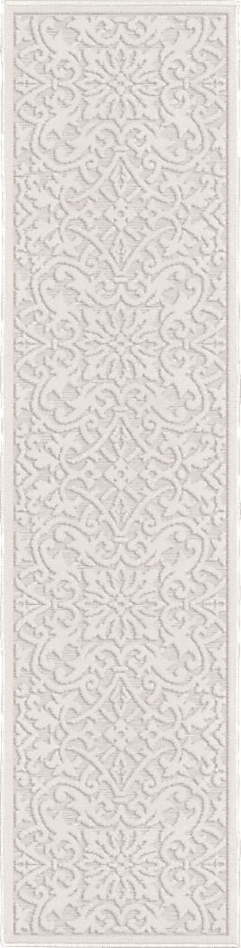 Mizuki Off-White 1'11 x 7'6 Indoor/Outdoor Runner Rug