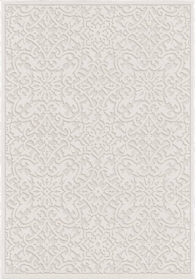 Mizuki Off-White 5'2 x 7'6 Indoor/Outdoor Rug - Thumbnail - Image 1
