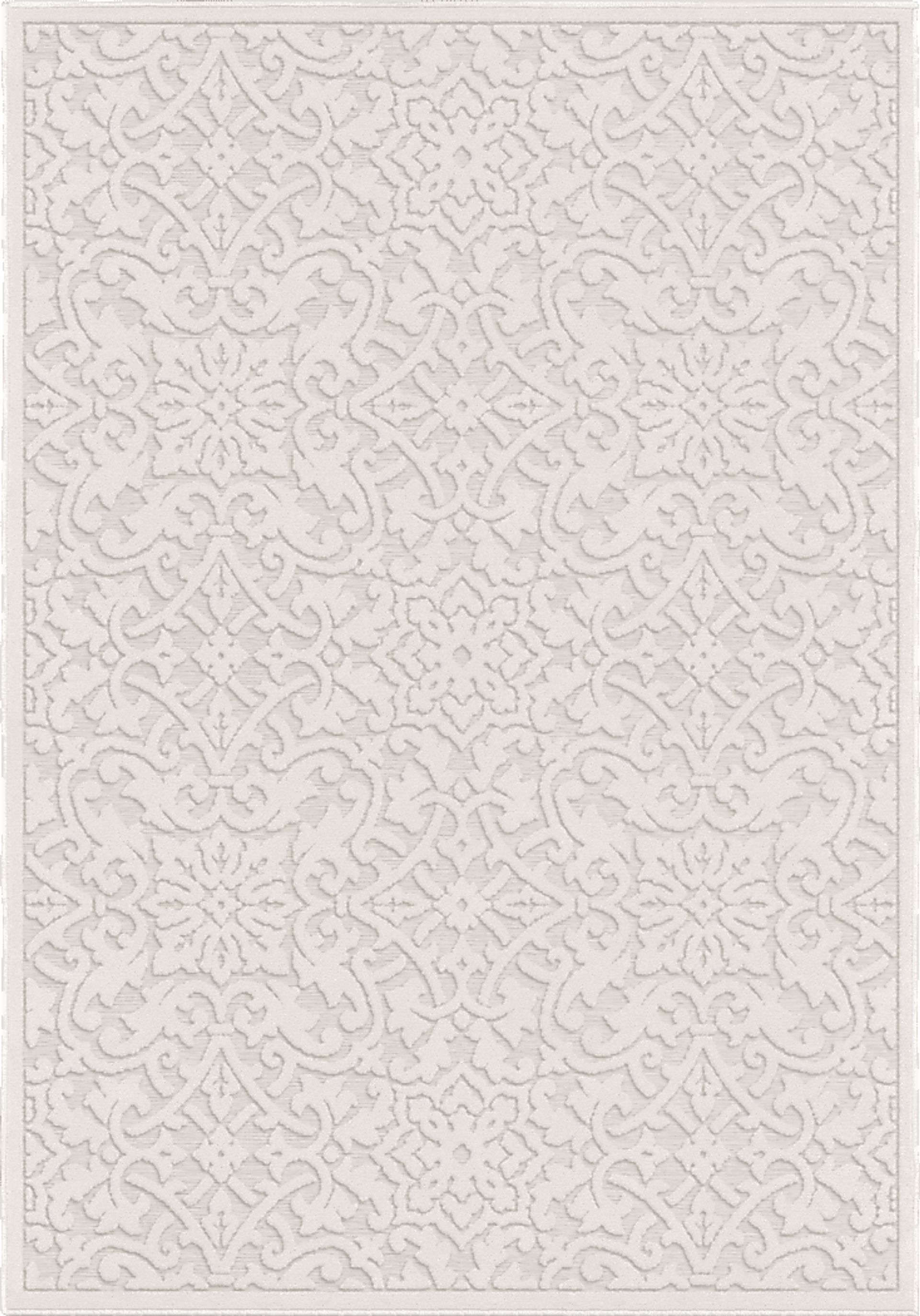 Mizuki Off-White 5'2 x 7'6 Indoor/Outdoor Rug - Image 1