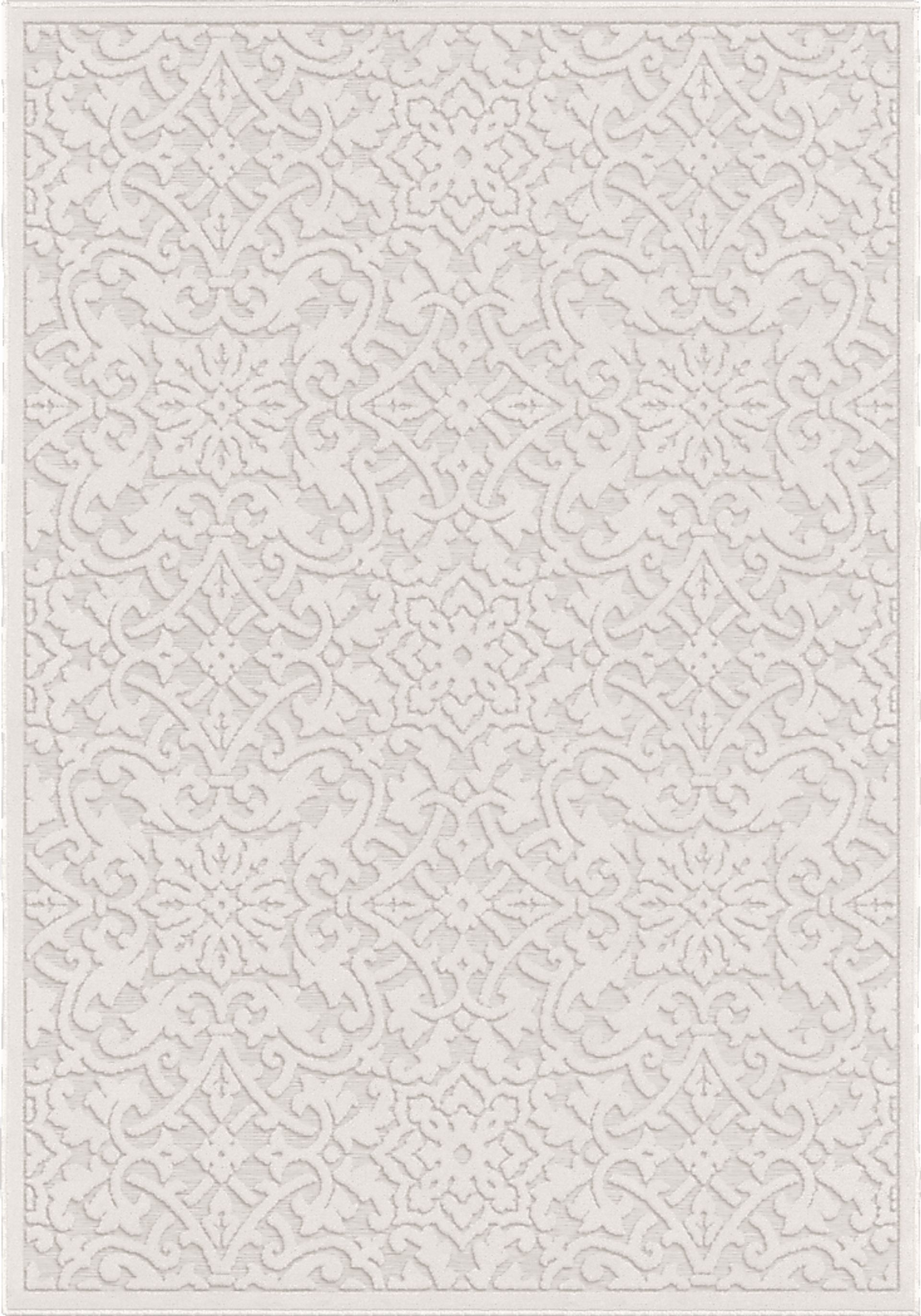 Mizuki Off-White 7'9 x 10'10 Indoor/Outdoor Rug - Image 1