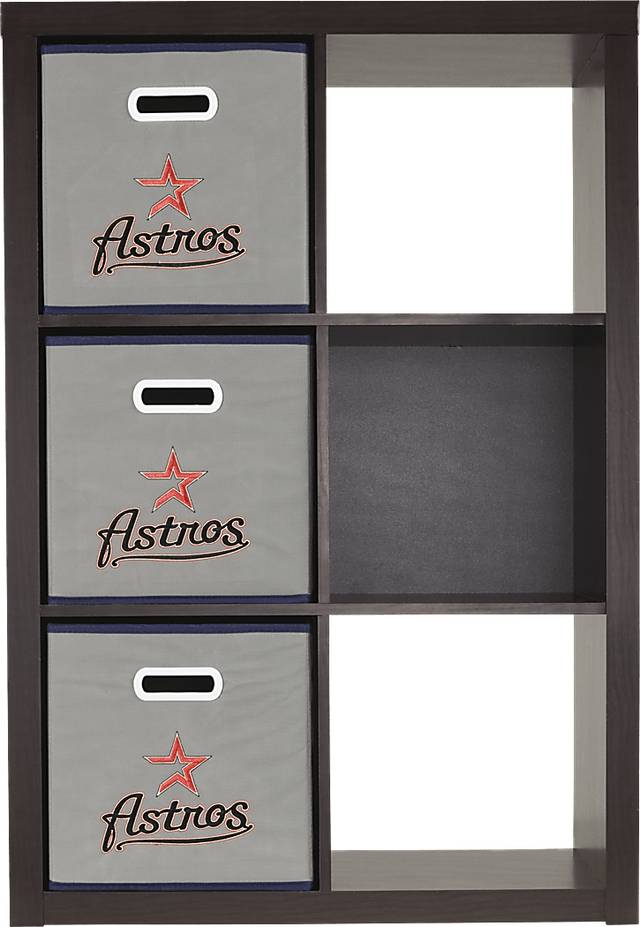 MLB CubeStore Houston Astros Espresso 6 Cube Organizer with 3Storage Bins - Thumbnail - Image 2