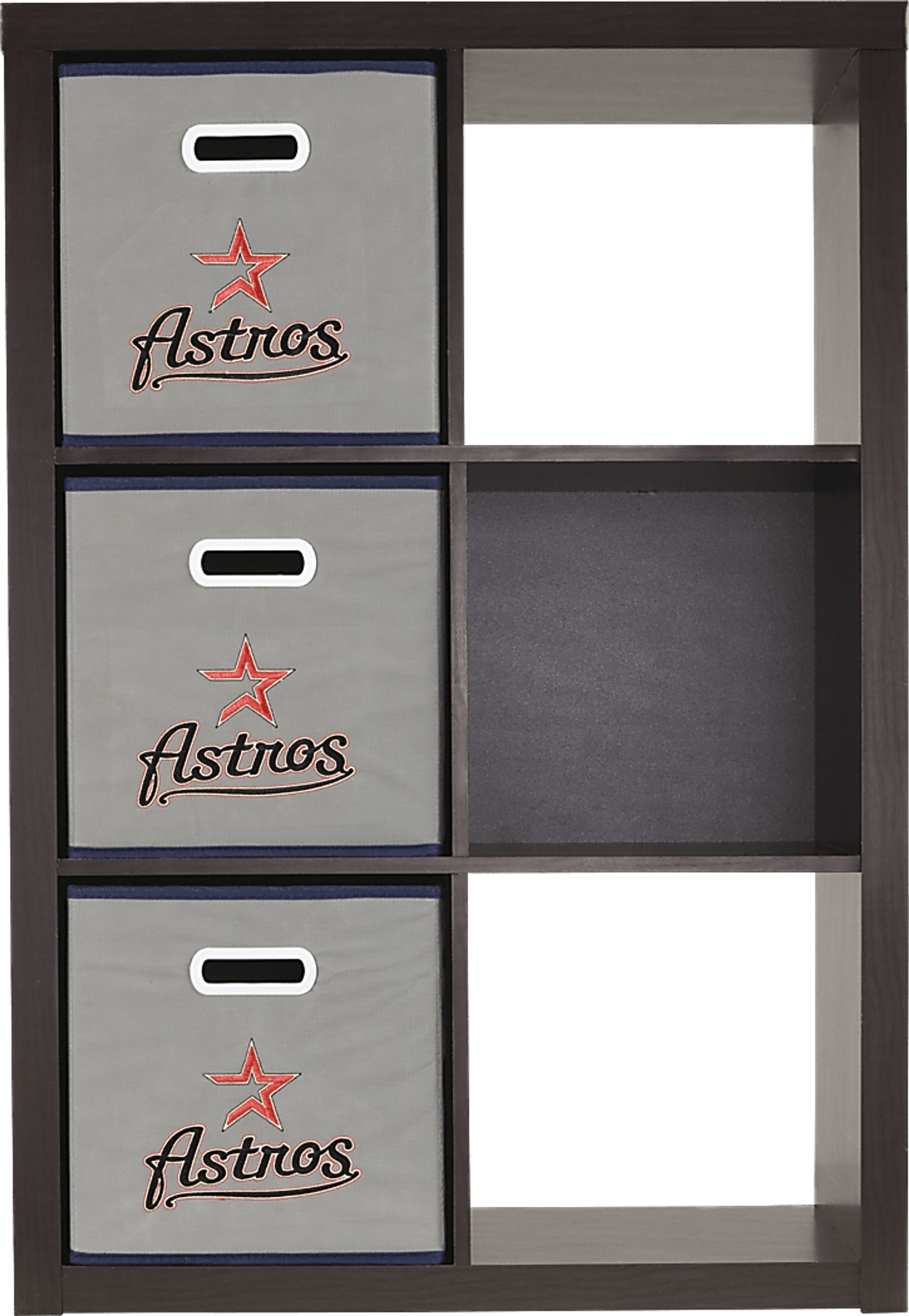 MLB CubeStore Houston Astros Espresso 6 Cube Organizer with 3Storage Bins - Image 2