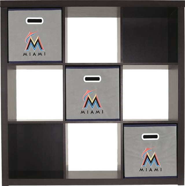 MLB CubeStore Miami Marlins Espresso 9 Cube Organizer with 3Storage Bins - Thumbnail - Image 2