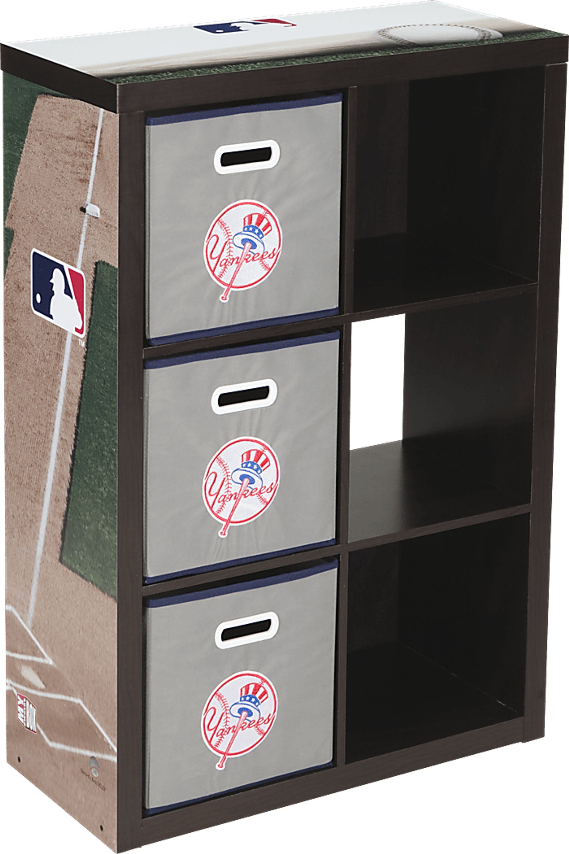 MLB CubeStore New York Yankees 6 Cube Organizer with 3 Storage Bins - Image 1