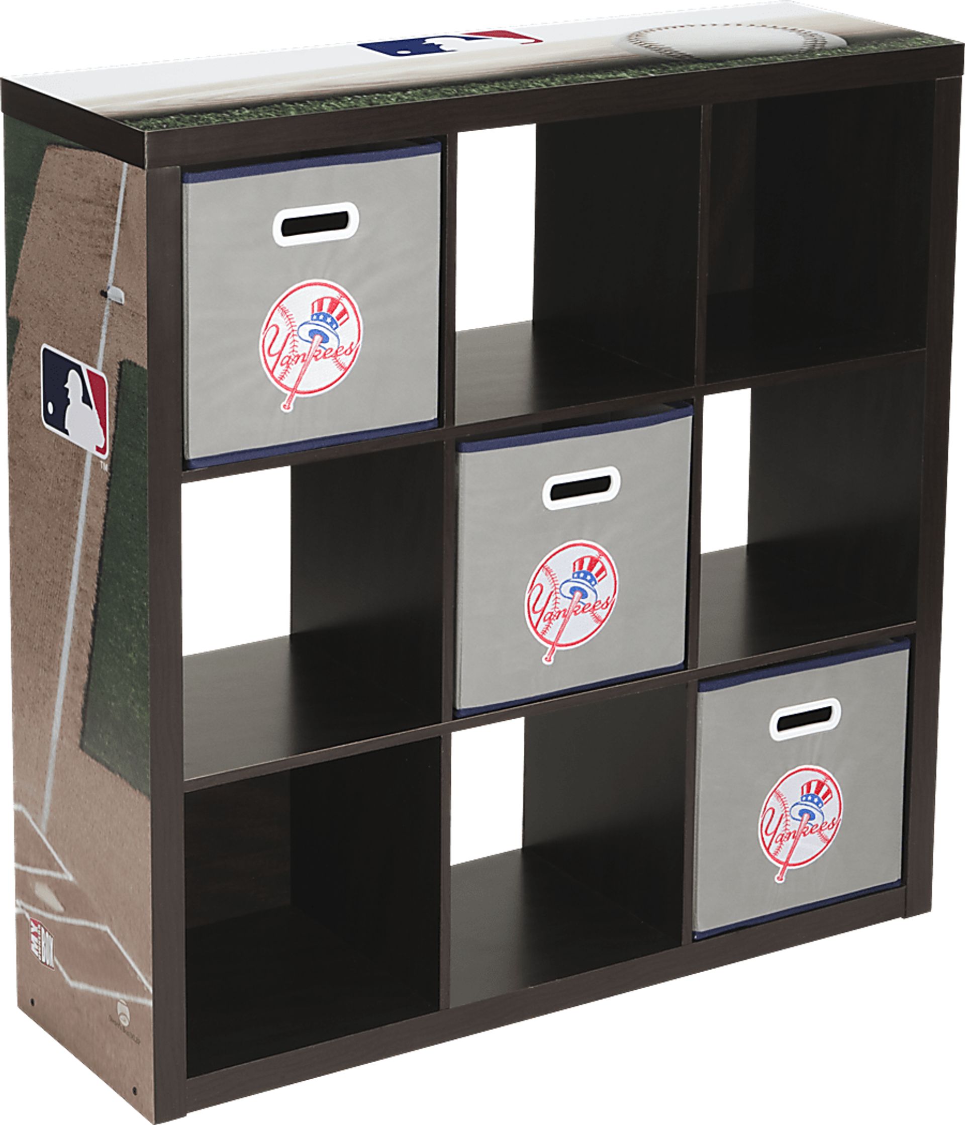 MLB CubeStore New York Yankees 9 Cube Organizer with 3 Storage Bins - Image 1