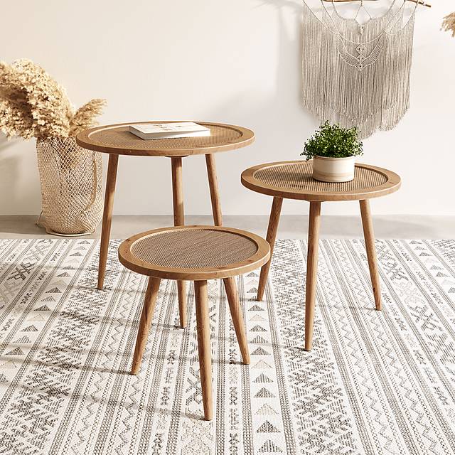 Moccasin Brown Nesting  Table, Set of 3 - Thumbnail - Image 2