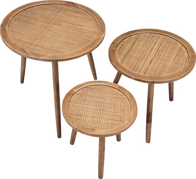 Moccasin Brown Nesting  Table, Set of 3 - Thumbnail - Image 3
