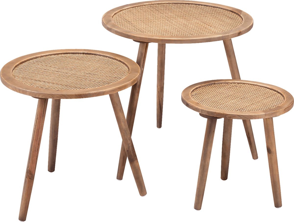 Moccasin Brown Dark Wood Nesting Table, Set Of 3 Rooms to Go