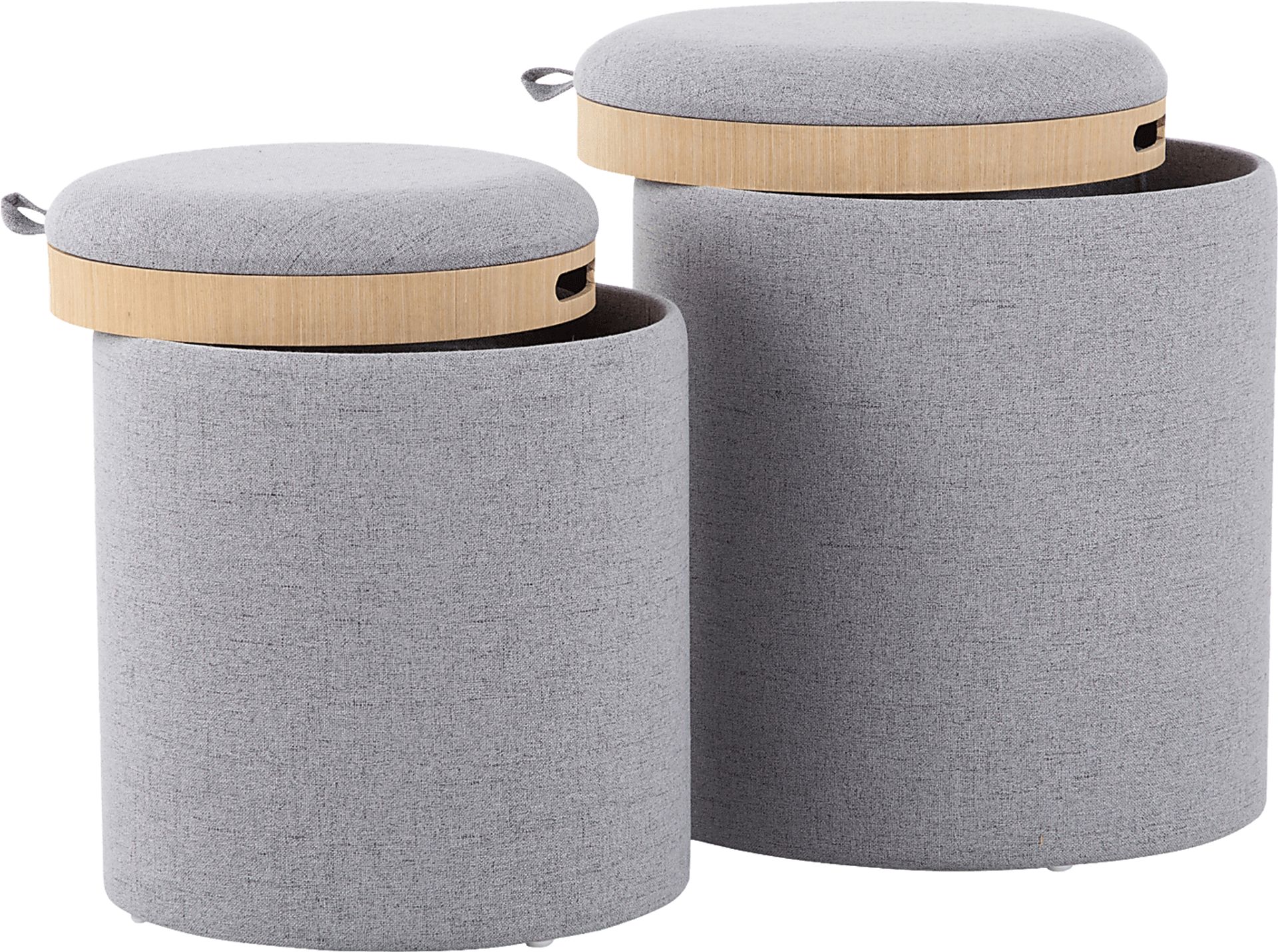 Mockernut Gray Ottoman, Set of 2 - Image 3