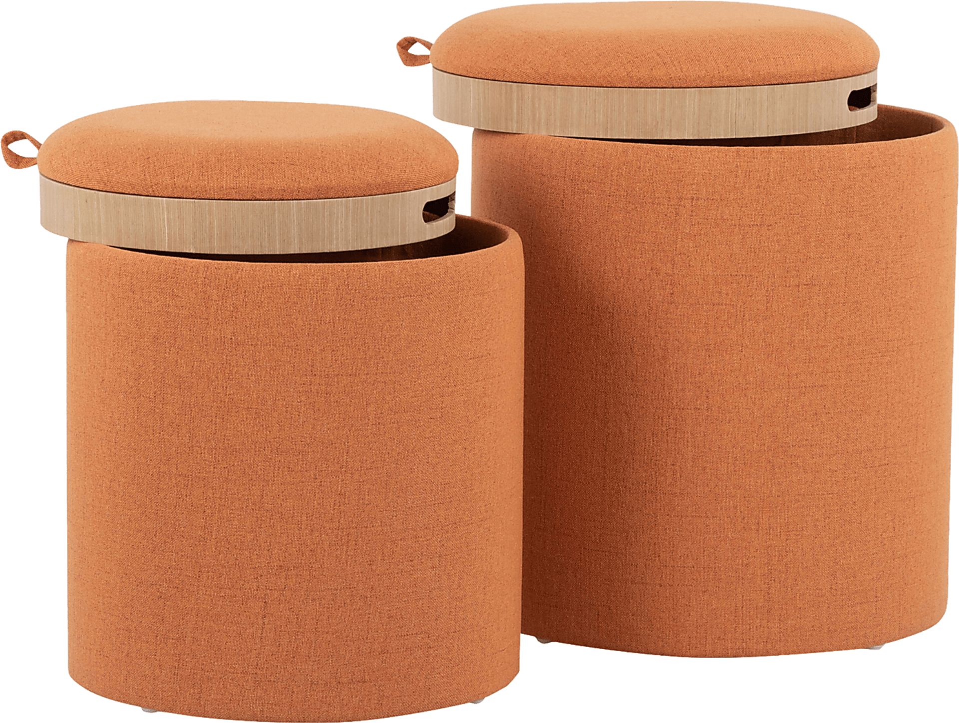 Mockernut Orange Ottoman, Set of 2 - Image 4