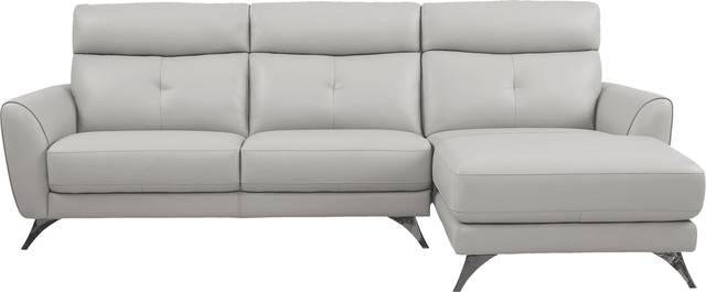 Modena Gray Leather 2 Pc Sectional - Thumbnail - Image 1