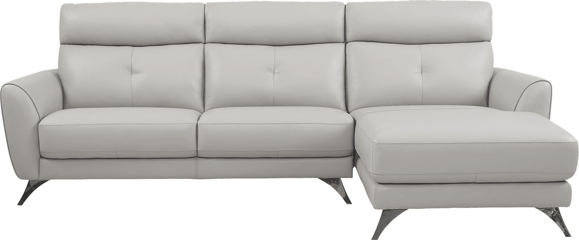 Modena Gray Leather 2 Pc Sectional - Image 1