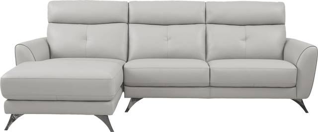 Modena Gray Leather 2 Pc Sectional - Thumbnail - Image 1