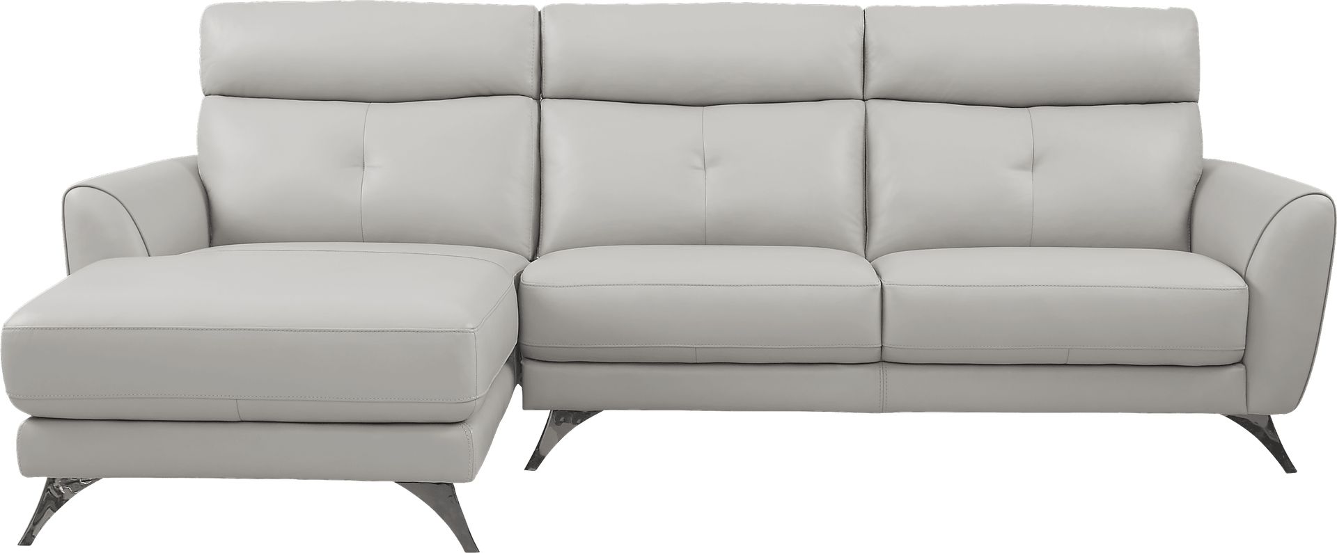 Modena Gray Leather 2 Pc Sectional - Image 1