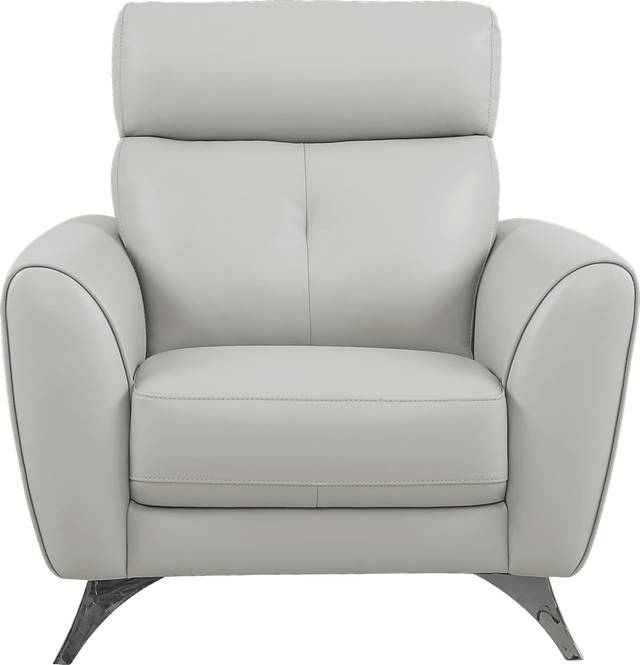 Modena Gray Leather Chair - Thumbnail - Image 2