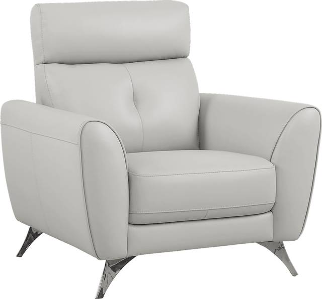 Modena Gray Leather Chair - Thumbnail - Image 1