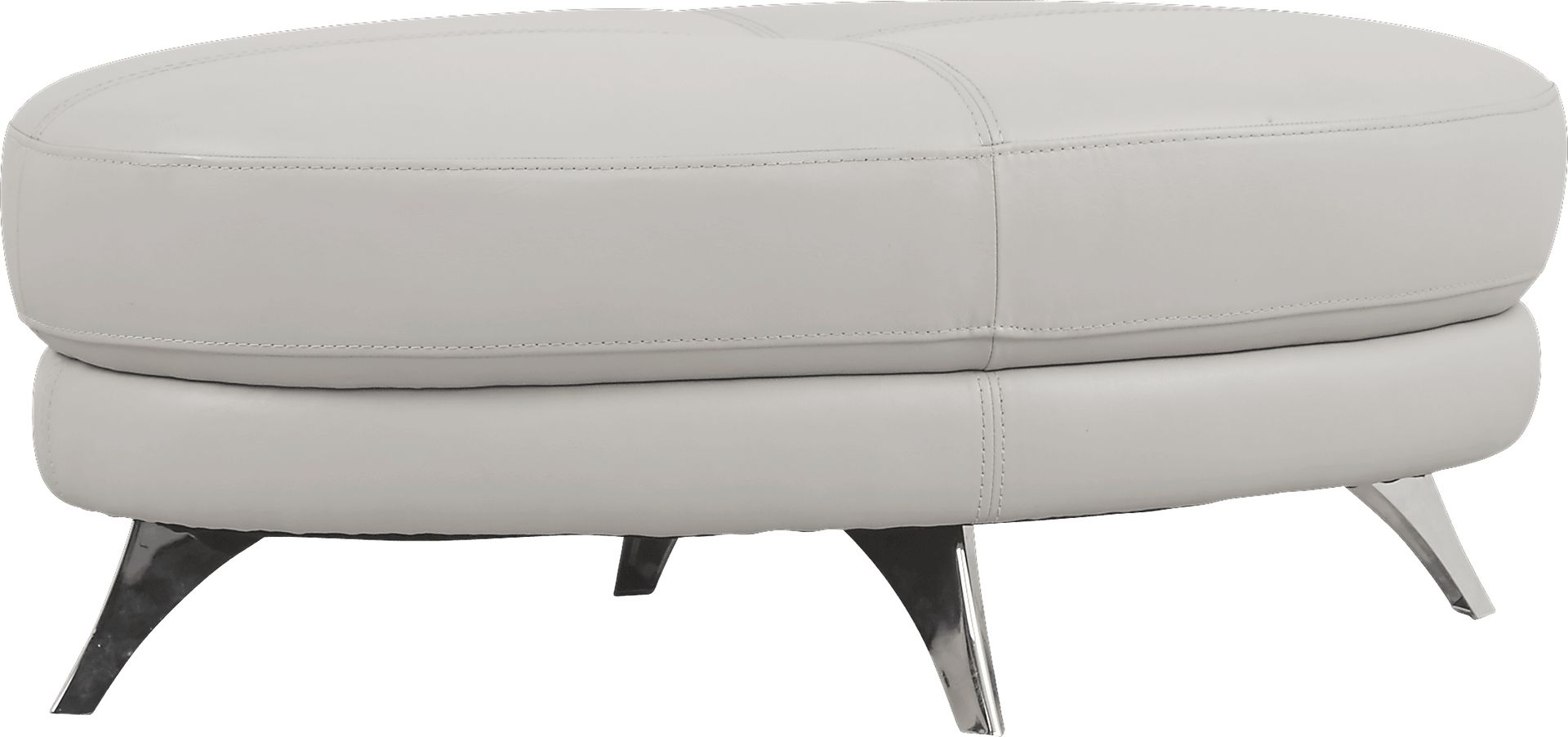 Modena Gray Leather Cocktail Ottoman - Image 1