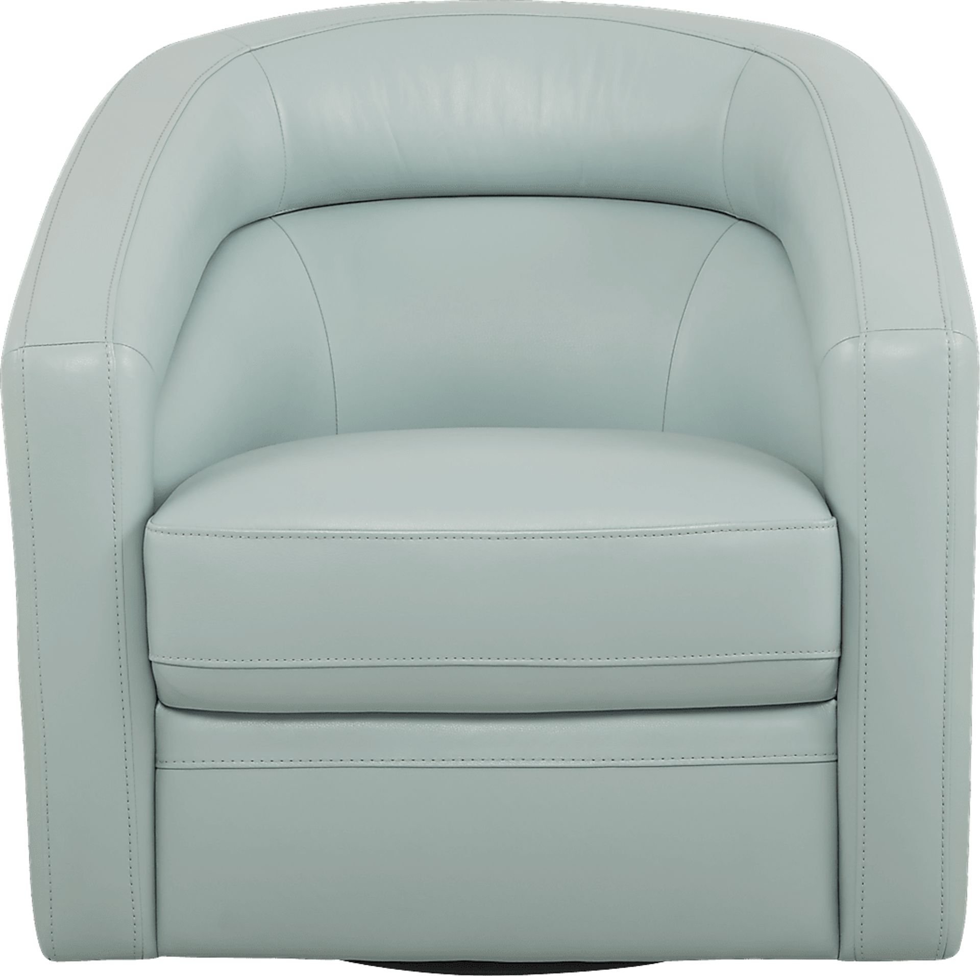 Modena Sky Blue Leather Swivel Chair - Image 2