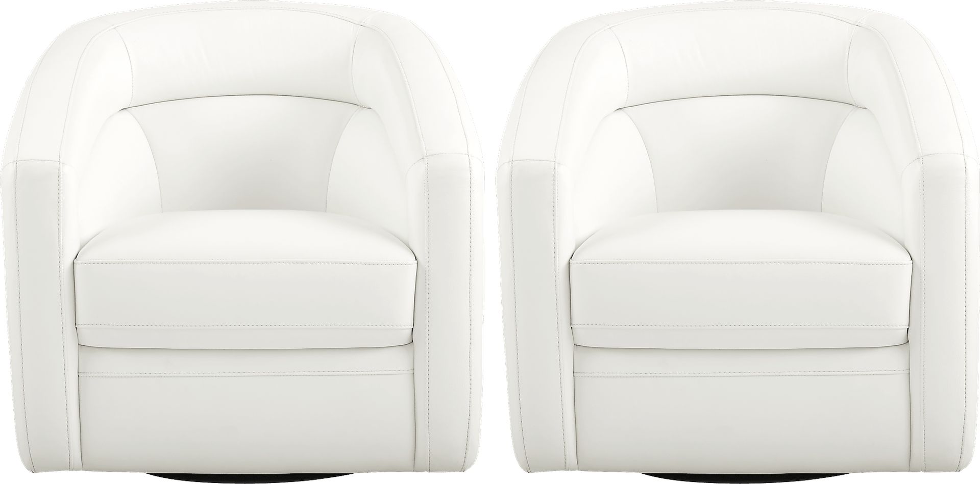 Modena White Leather Swivel Chair (Set of 2) - Image 1
