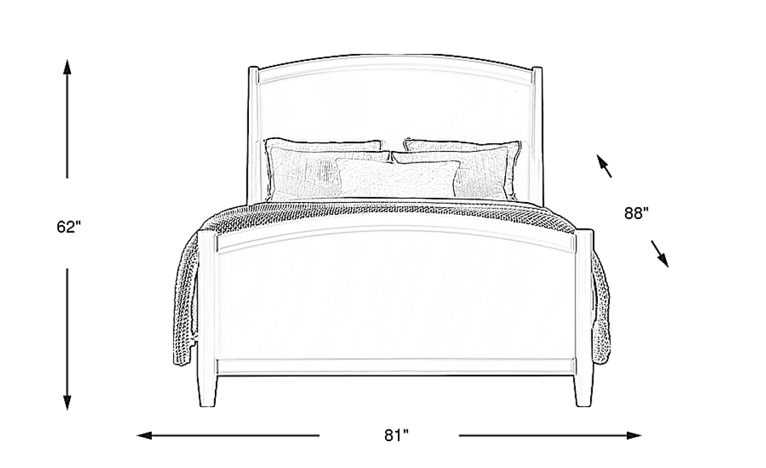 Modern Villa Iron Ore 3 Pc King Panel Bed