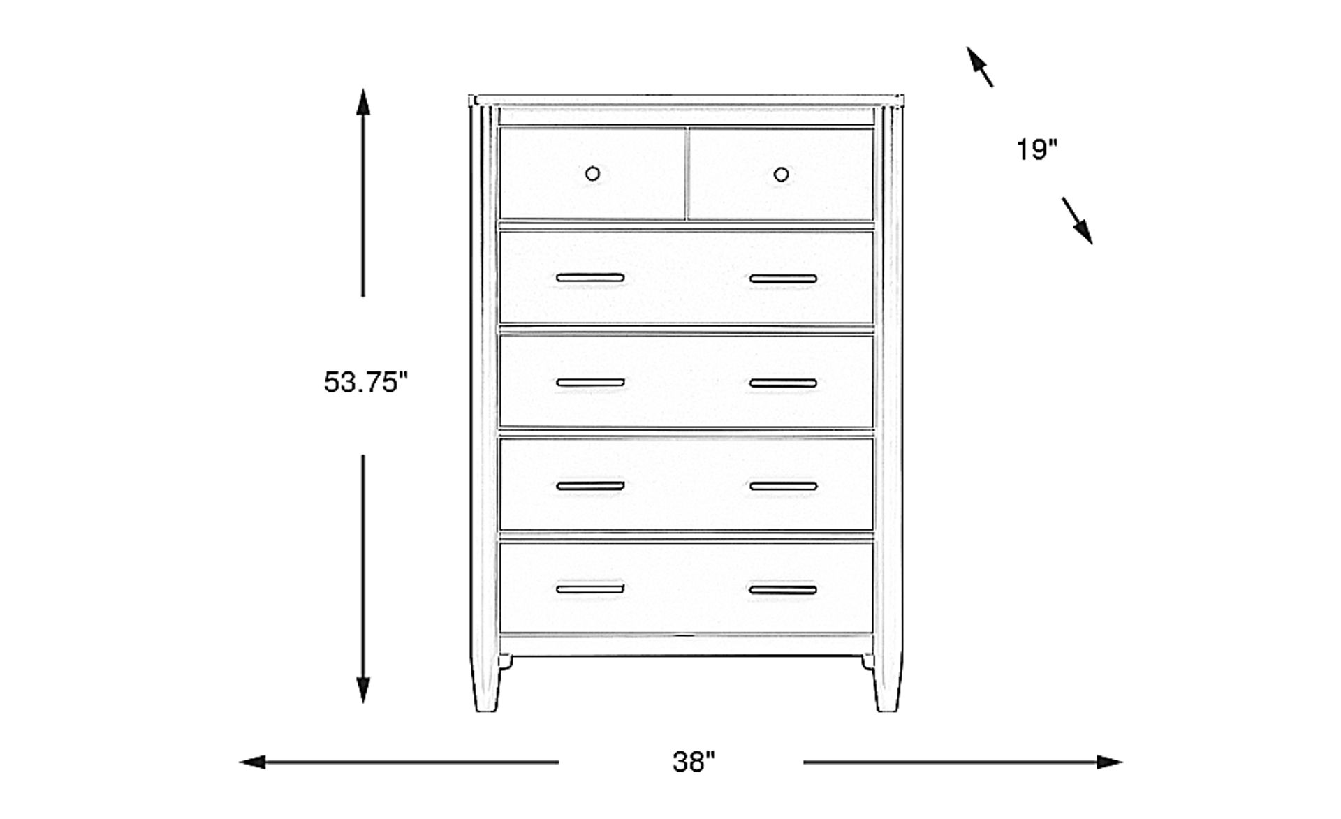 Dimension Image. Please refer to the Dimension Tab on this page for dimension details.