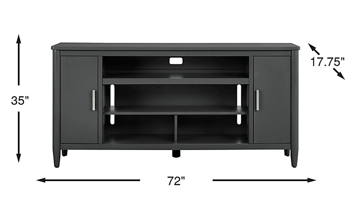 Modern Villa Iron Ore Black 72 in. Console | Rooms to Go