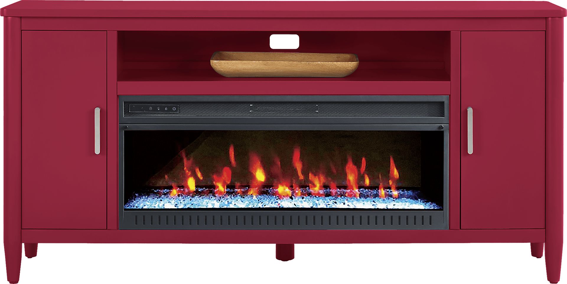 Modern Villa Red 72 in. Console with Electric Fireplace - Image 1