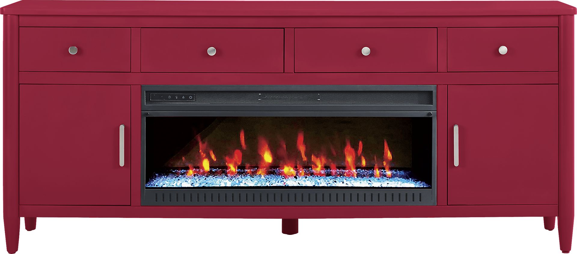 Modern Villa Red 82 in. Console with Electric Fireplace - Image 1