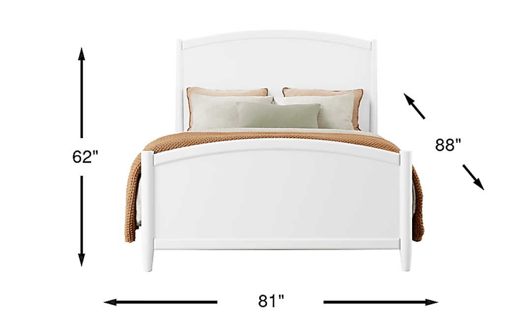 Modern Villa White 3 Pc King Panel Bed