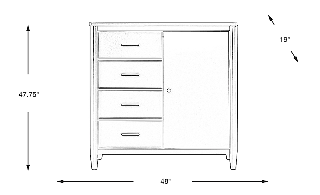 Modern Villa White 4 Drawer Chest