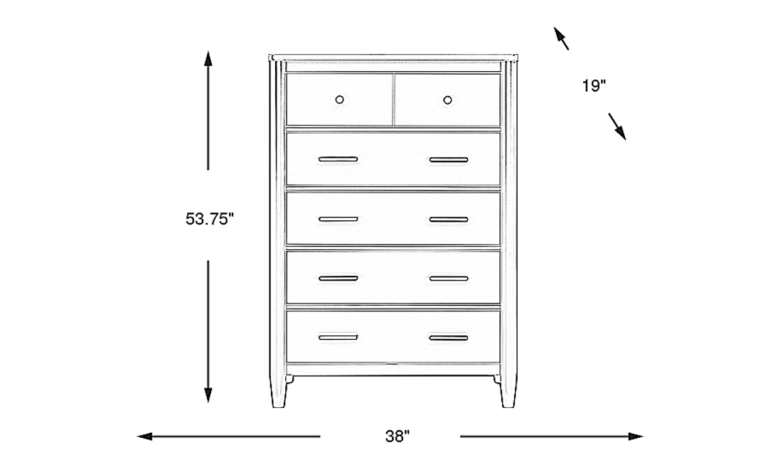 Modern Villa White 5 Drawer Chest