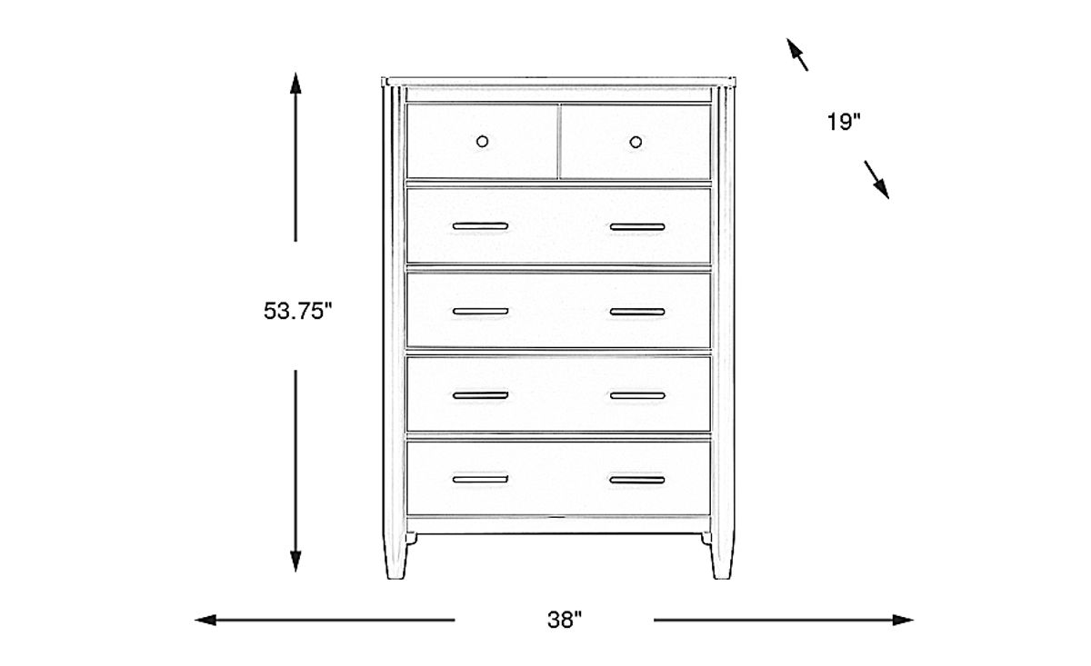 Modern Villa White Colors White 5 Drawer Chest Rooms to Go