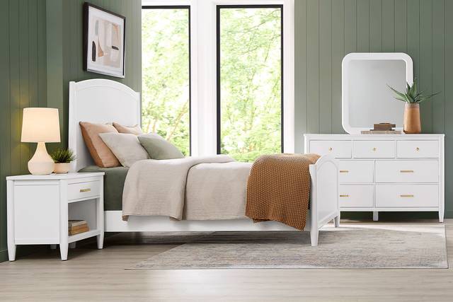 Modern Villa White 5 Pc King Panel Bedroom - Thumbnail - Image 1
