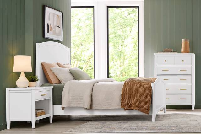 Modern Villa White 5 Pc Queen Panel Bedroom - Thumbnail - Image 1