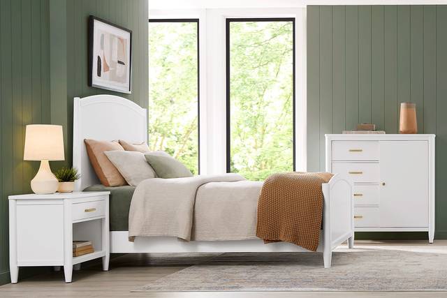 Modern Villa White 5 Pc Queen Panel Bedroom - Thumbnail - Image 1