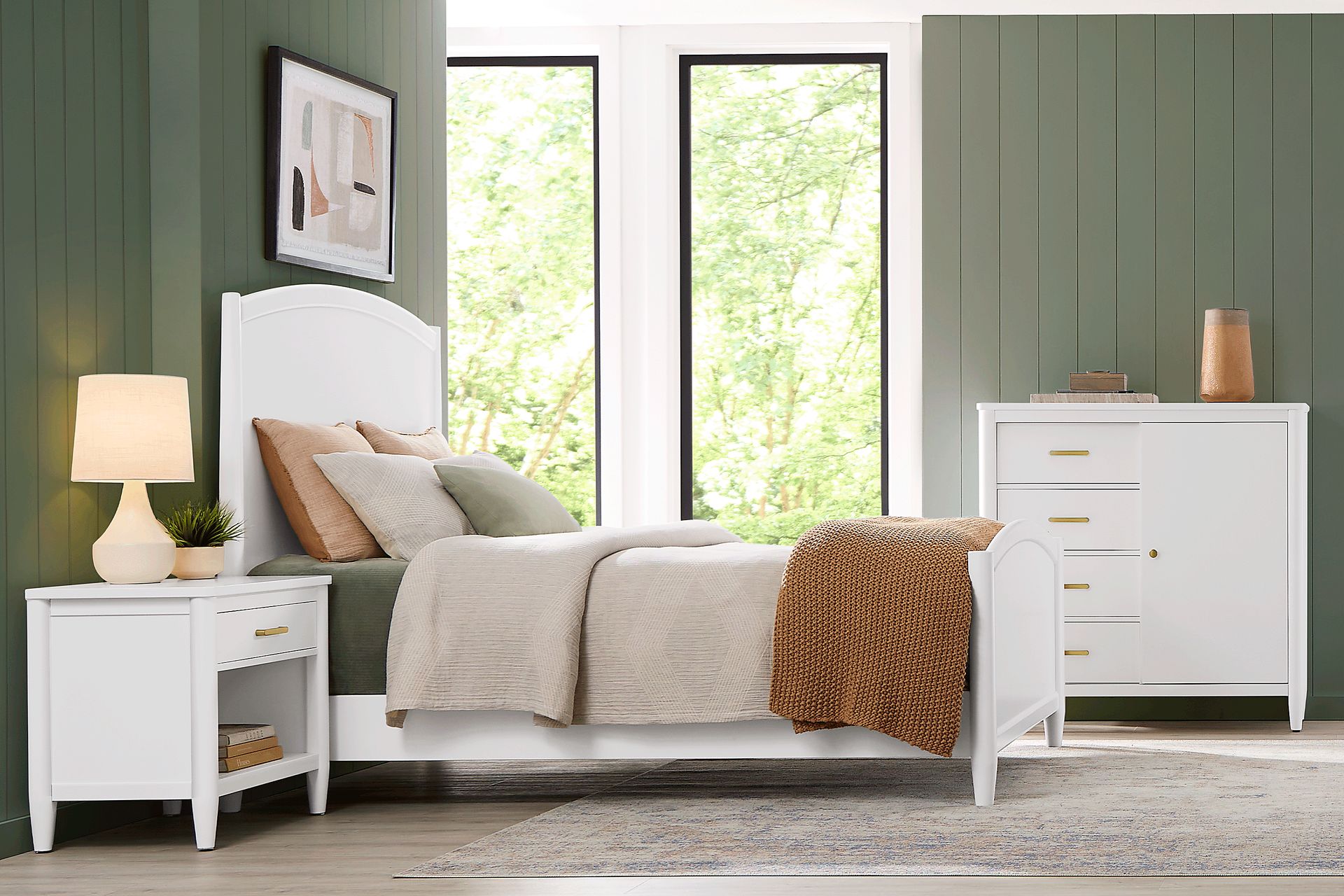 Modern Villa White 5 Pc Queen Panel Bedroom - Image 1