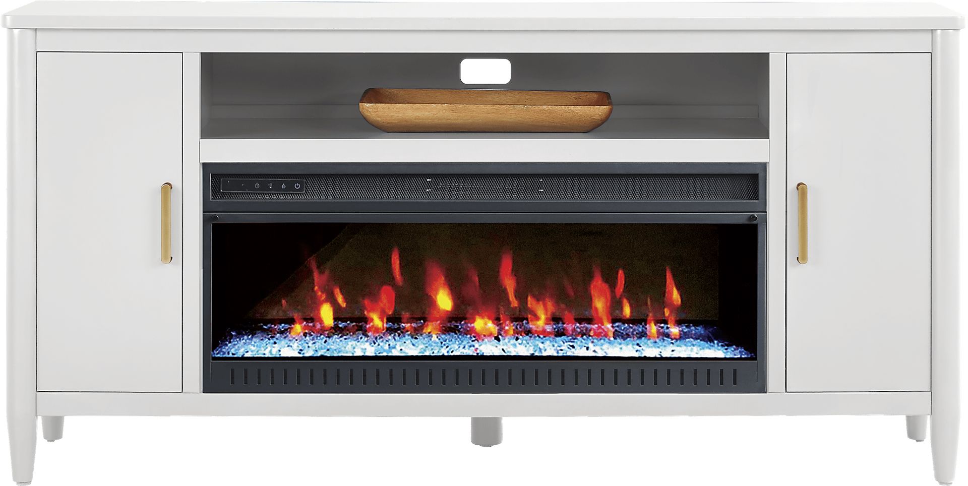 Modern Villa White 72 in. Console with Electric Fireplace - Image 1