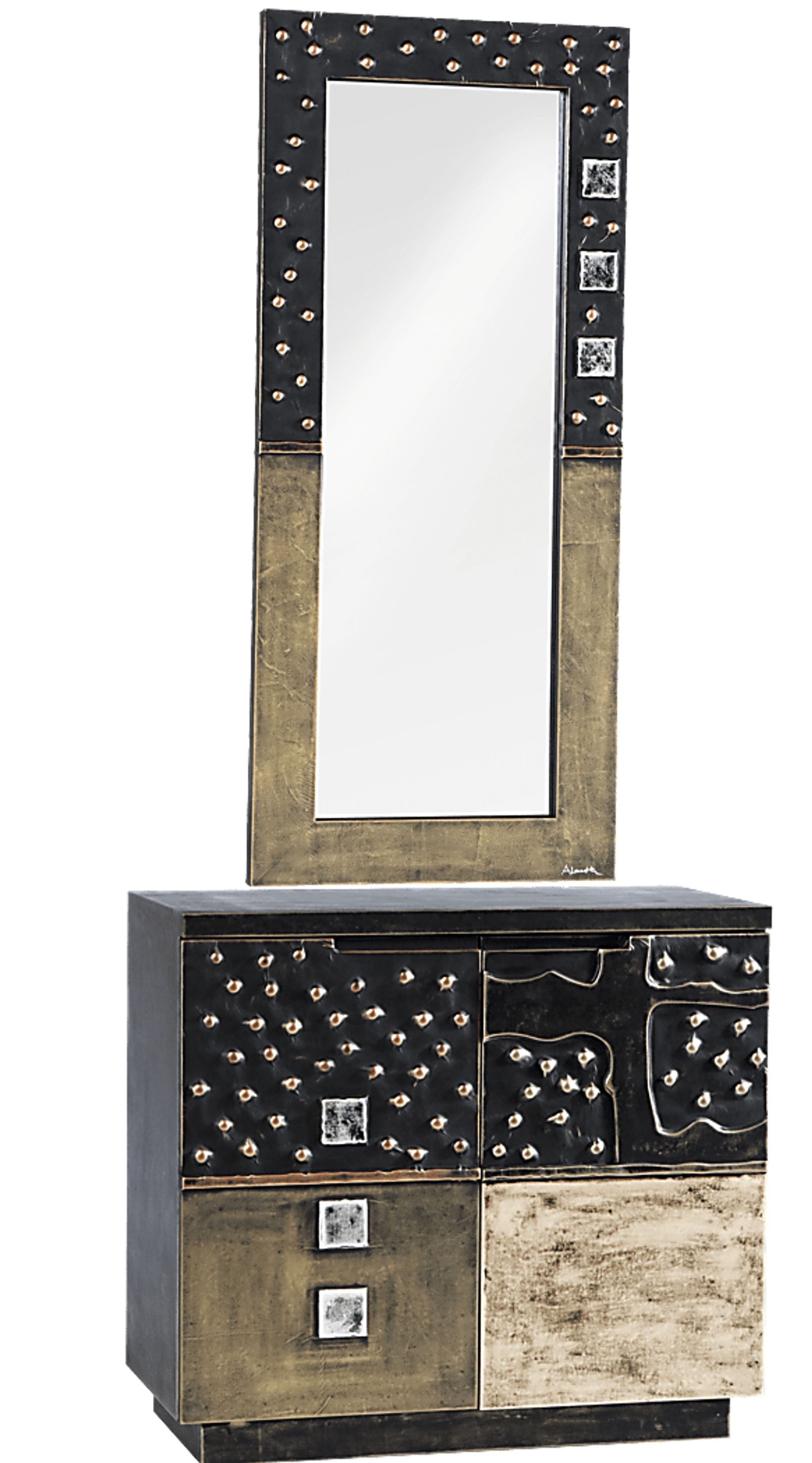 Moderno Accent Cabinet and Mirror Set - Image 1