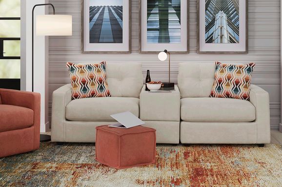 ModularOne Beige 3 Pc Sectional with Media Console